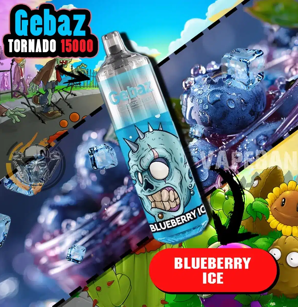 Gebaz Tornado 15000 Puffs Blueberry Ice