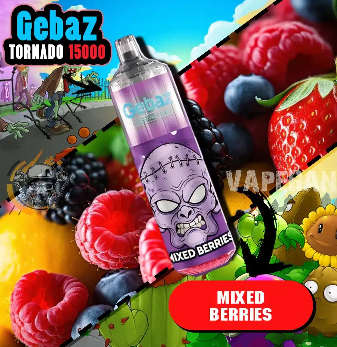 Gebaz Tornado 15000 Puffs Mixed Berries