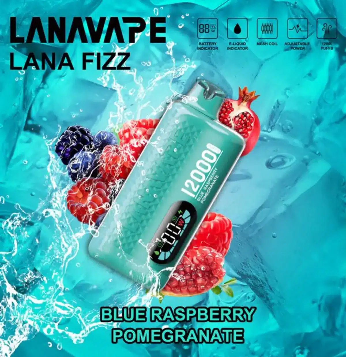 Fizz 12k Blue Raspberry Pomegranate